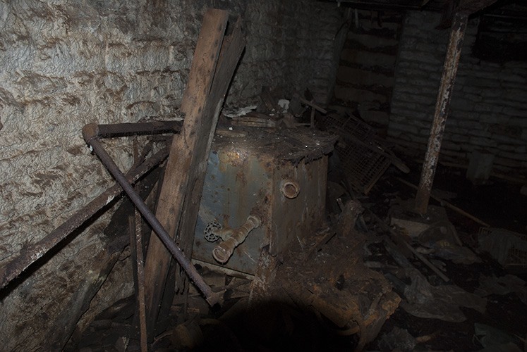 Closer shot of abandoned boiler